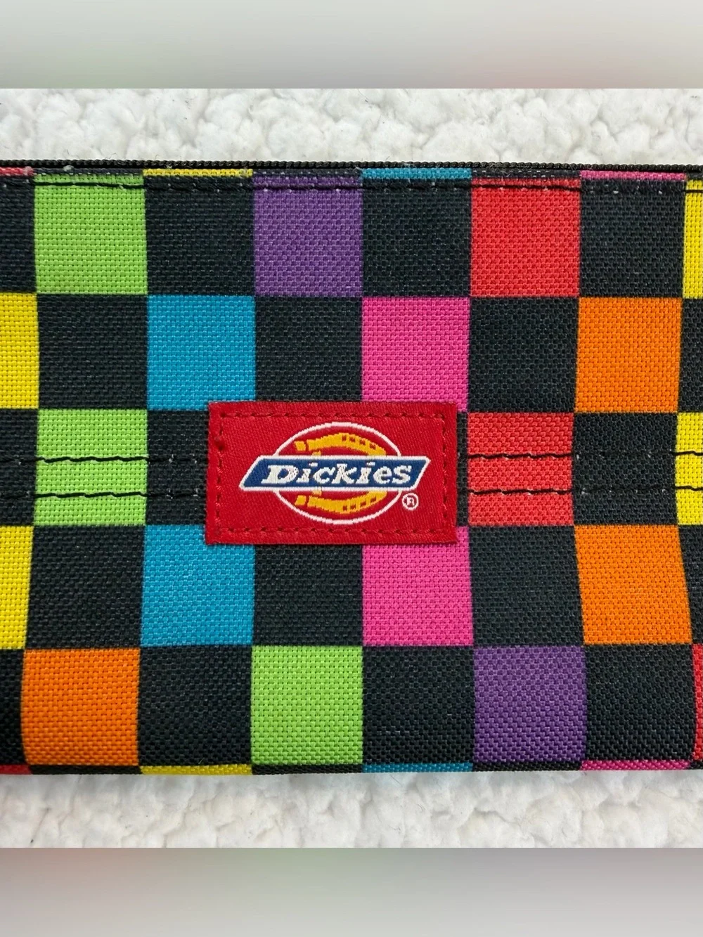 DICKIES • Rainbow Checkered Zip Pencil Pouch, OS
